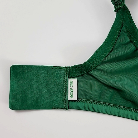 ⭐️2/ $30⭐️ Aerie Green Lace Bra Rose Gold Hardware Size 34DD - Picture 5 of 8